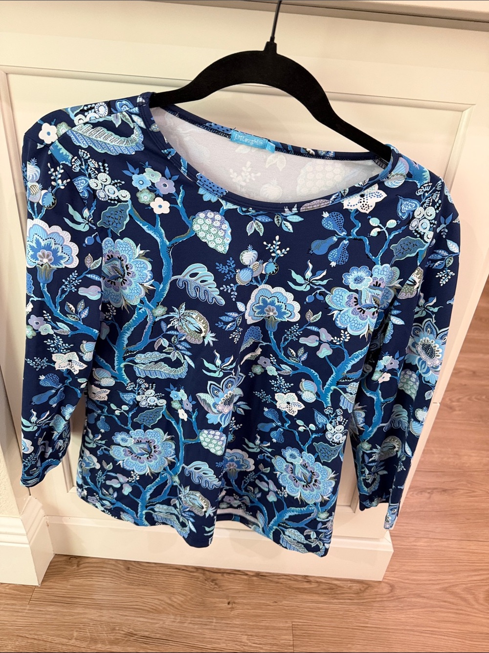 Women’s Navy Blue Floral Long-Sleeve Tee by (Unknown Brand)